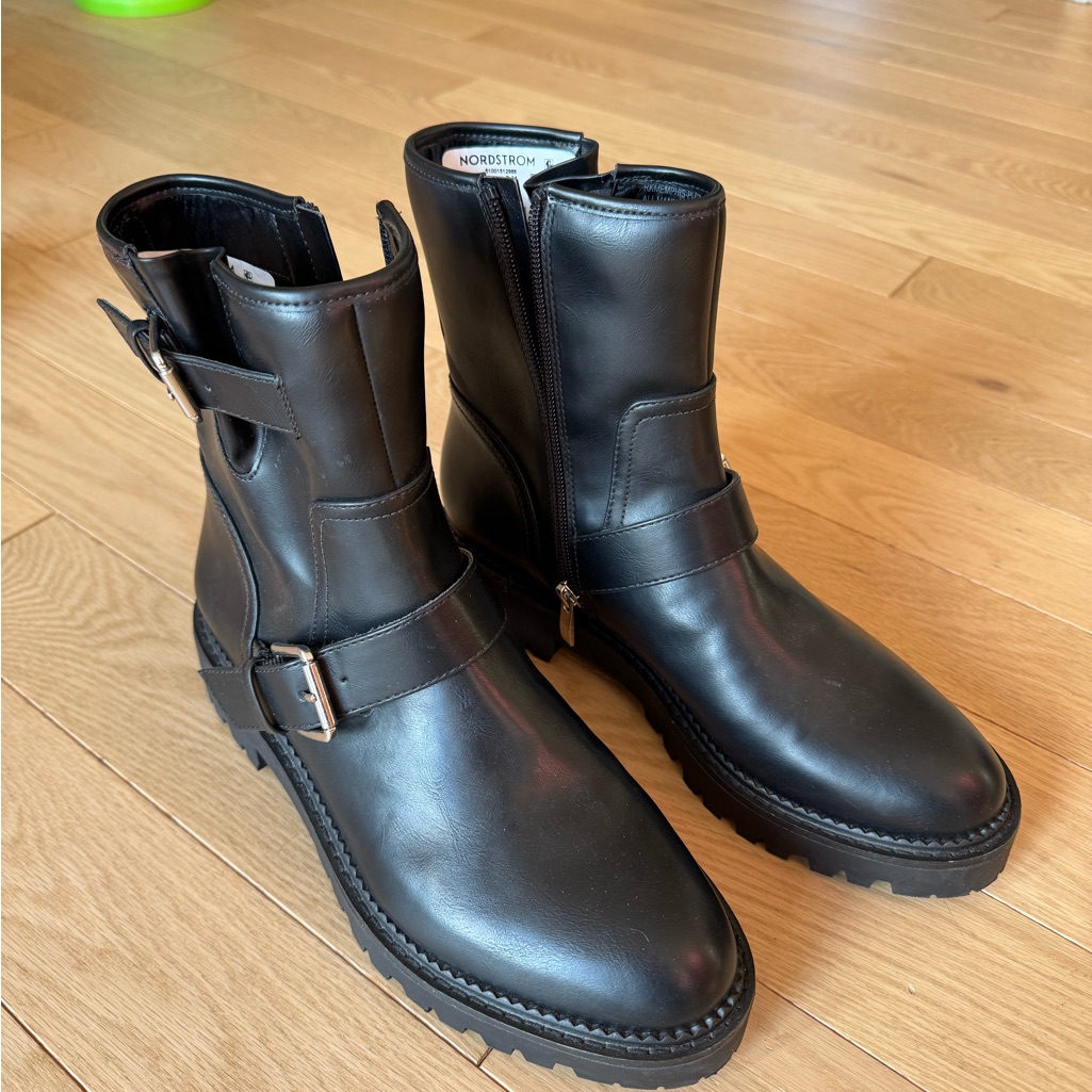 Nordstrom Black Zip-Up Leather Boots
